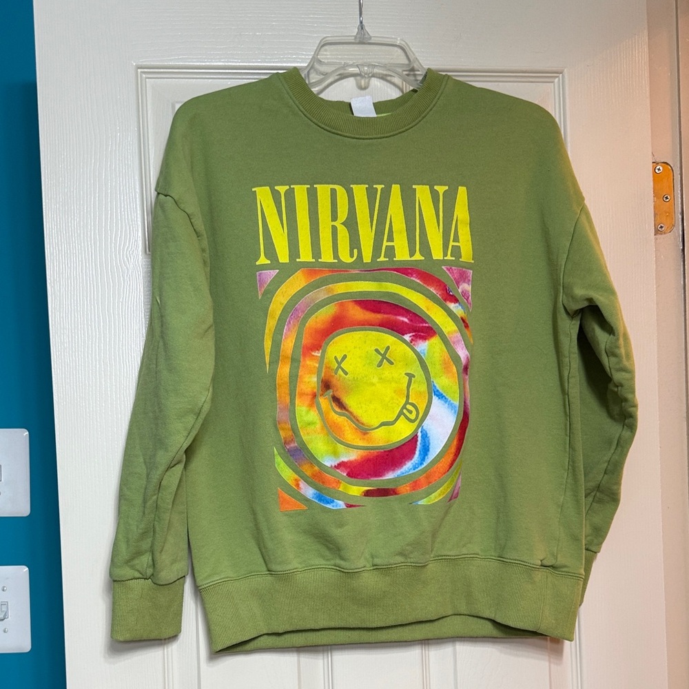 SALE🍁NIRVANA Olive Green Crewneck Sweater